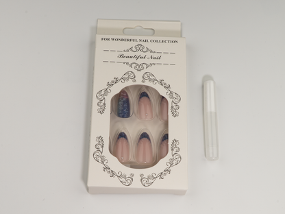 Mermaid Scale Press-On Nails | Aurora Pink Purple Ombré | Almond