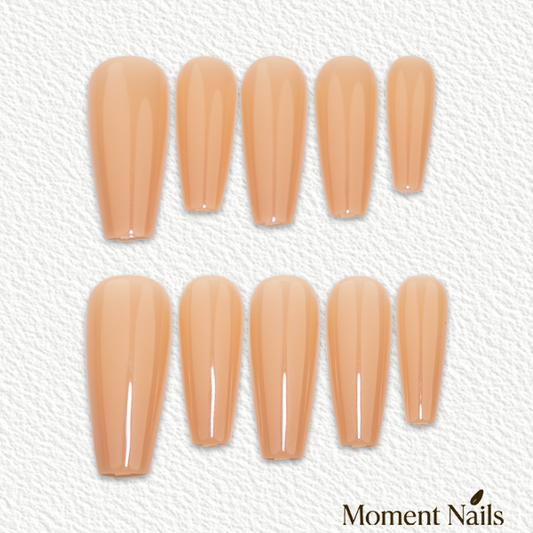 Nude Ombre Press-On Nails | Sheer Jelly Long Ballerina