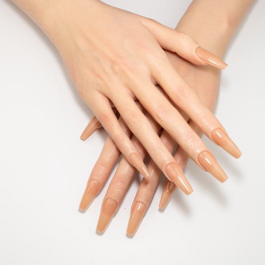 Nude Ombre Press-On Nails | Sheer Jelly Long Ballerina