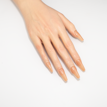 Nude Ombre Press-On Nails | Sheer Jelly Long Ballerina