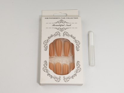 Nude Ombre Press-On Nails | Sheer Jelly Long Ballerina