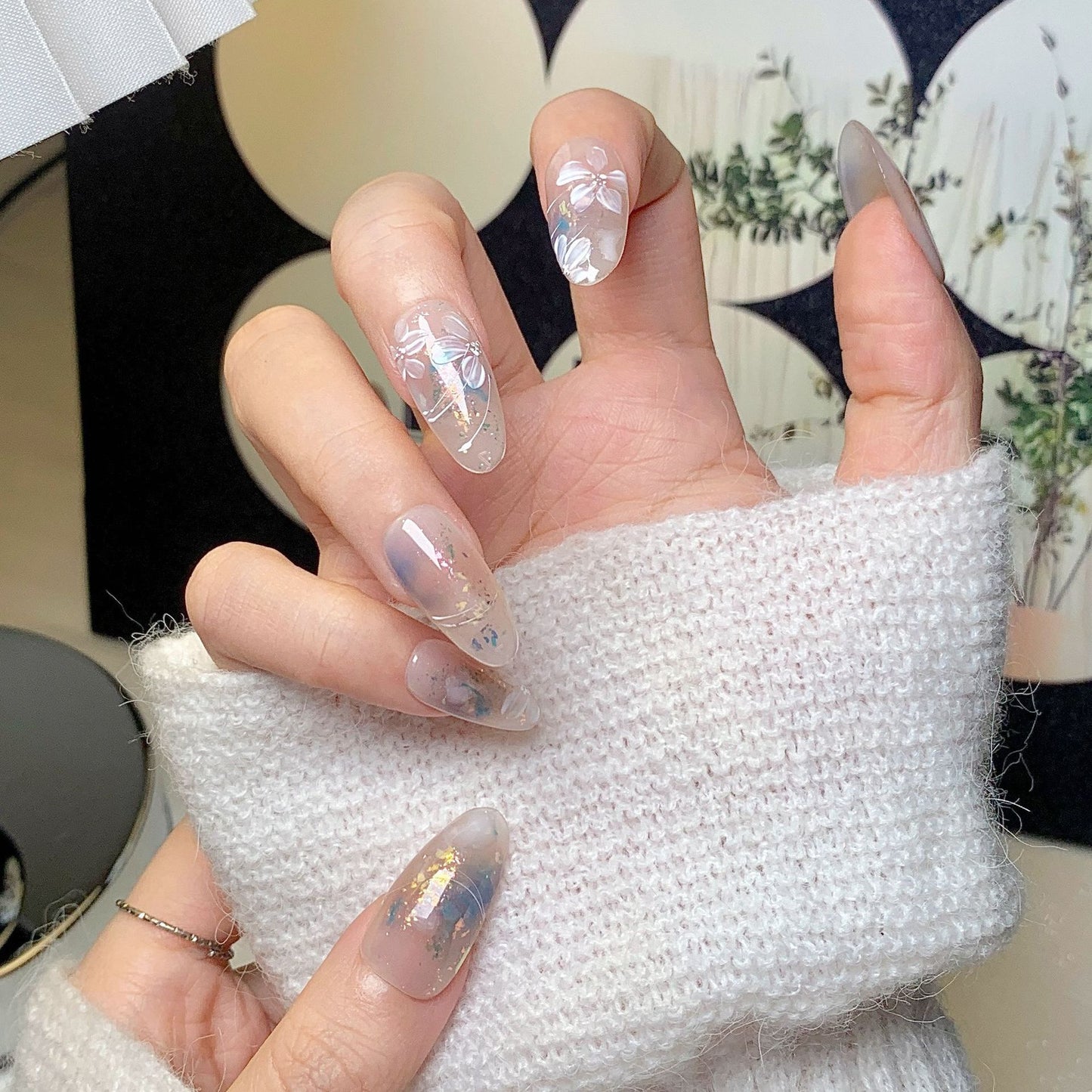 Light Milk Tea Translucent Gradient  Press-On Nails