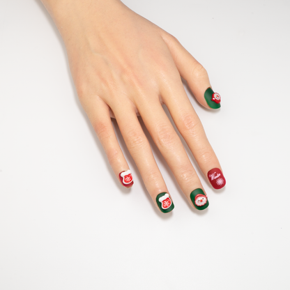 Christmas Cartoon Press-On Nails | 3D Santa Claus | Short Square