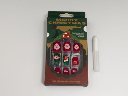 Christmas Cartoon Press-On Nails | 3D Santa Claus | Short Square
