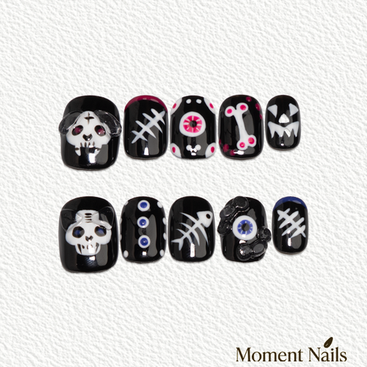 Dark Halloween Short Square Press-On Nails