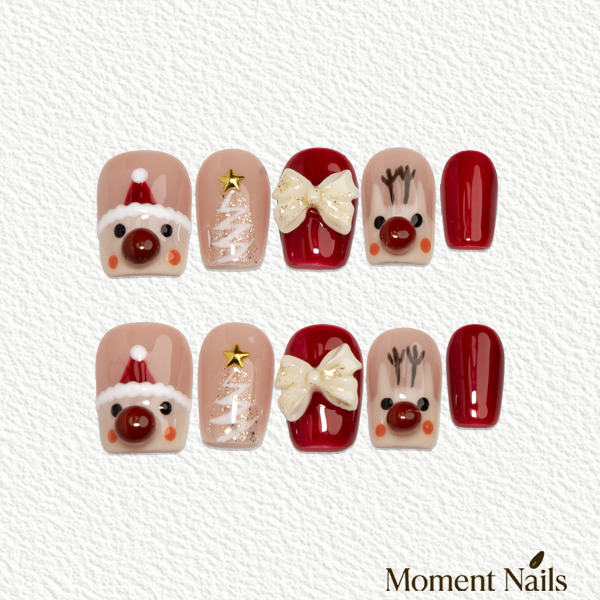 Christmas Cute Short Press-On Nails