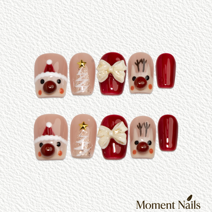 Christmas Cute Short Press-On Nails