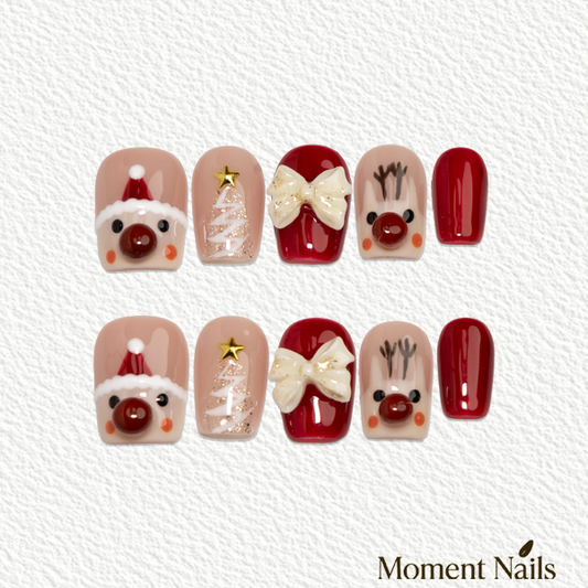 Christmas Cute Short Press-On Nails