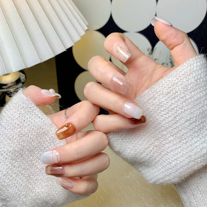 Amber Gradient Luxury Press-On Nails