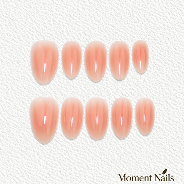 Jelly Pink Blush Press-On Nails | Sheer Solid Color | Almond
