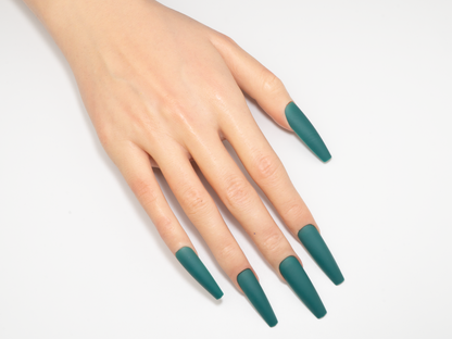 Matte Solid Color Press-On Nails | Teal Green Ballerina