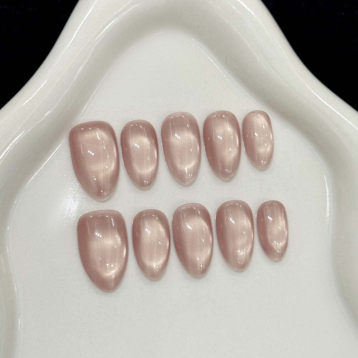 Nude Pink Pearl Almond Press-On Nails