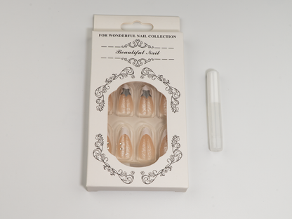 Metallic Star French Tip Press-On Nails | Rockstar Chrome Almond