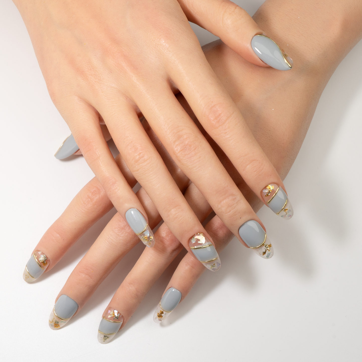 Handmade Gold Trim Shell Oval