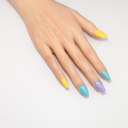 Dopamine Rainbow Press-On Nails | Bright Solid Mix Oval