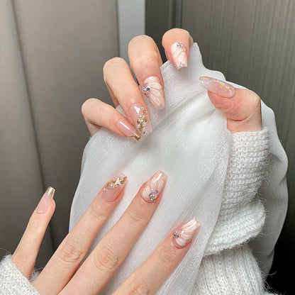 Nude Pink Luxury Pearl Press-On Nails