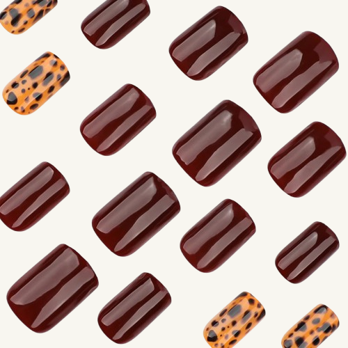 Burgundy Press-On Nails | Short Square