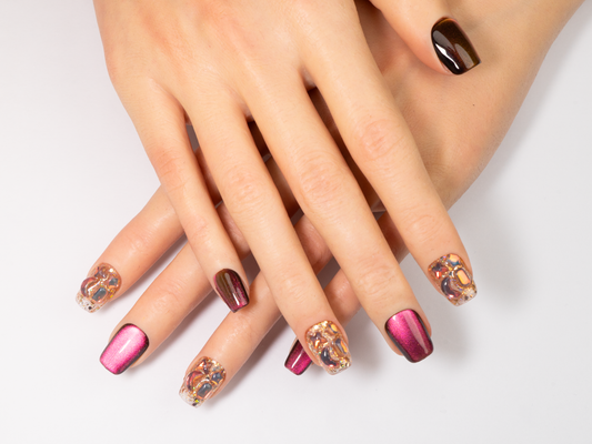 Magic Potion Press-On Nails | Handmade Cat Eye Crystal Shard