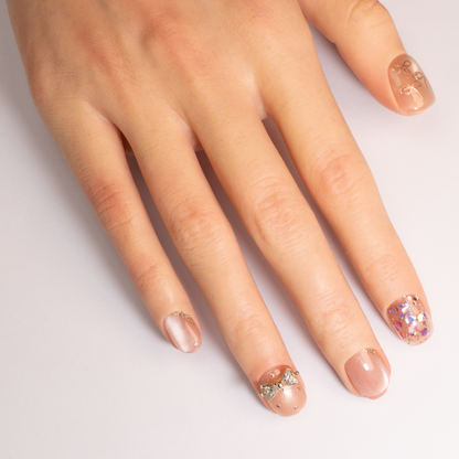 Pink Bow Short  Press-On Nails