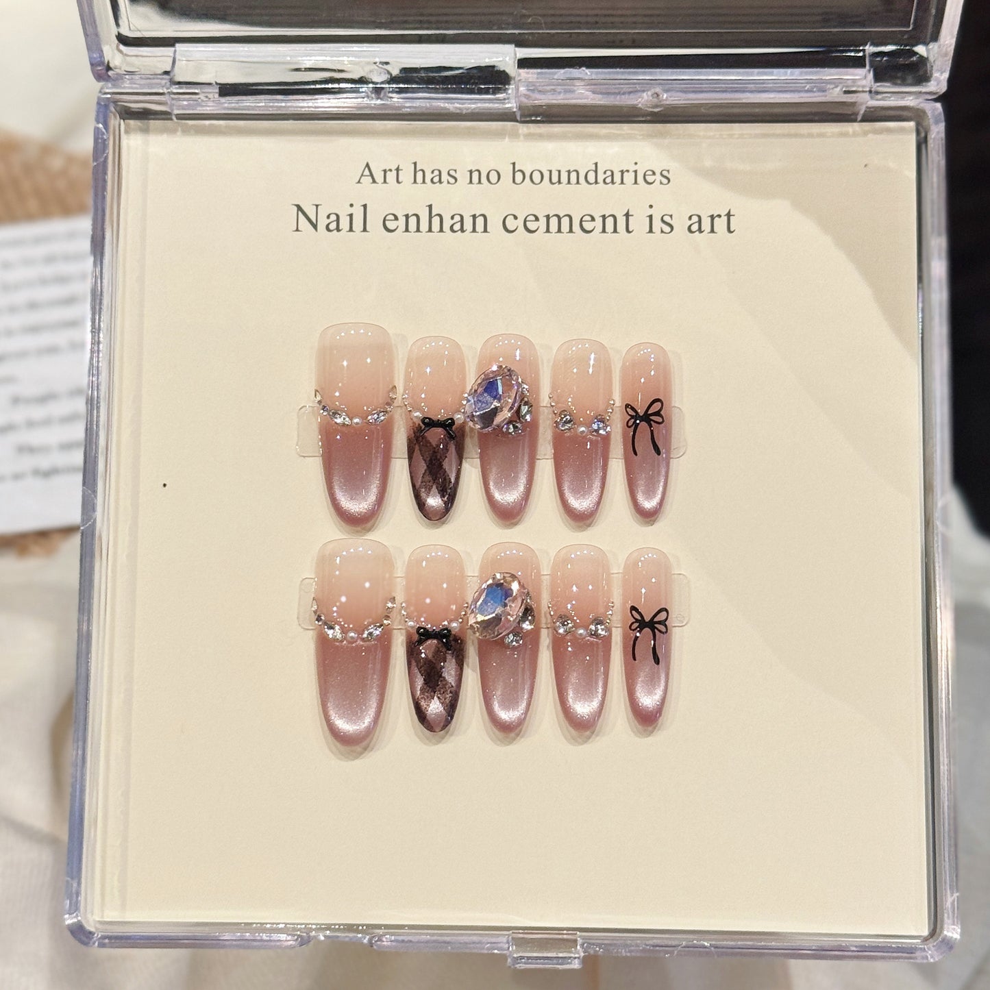 Gold Diamond Glitter Oval Press-On Nails