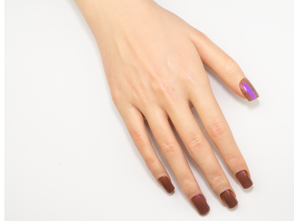 Magic Elixir Press-On Nails | Purple Gold Chameleon Cat Eye Square
