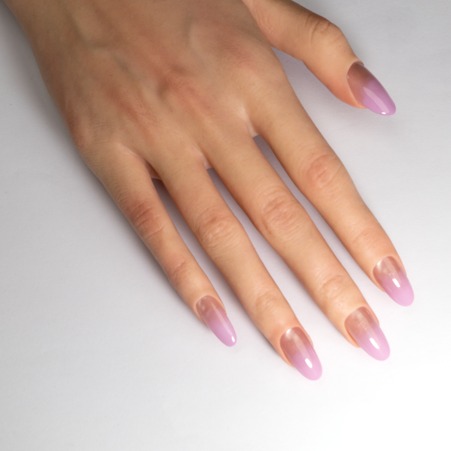 Pink Gradient Oval Press-On Nails