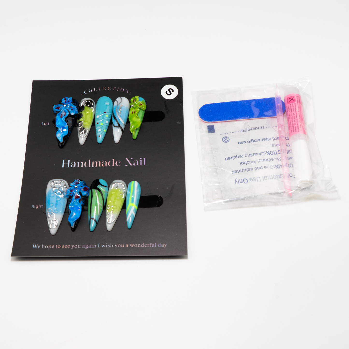 3D Flower Multi-Color Design Press-On Nails