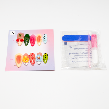 Retro Almond Press-On Nails