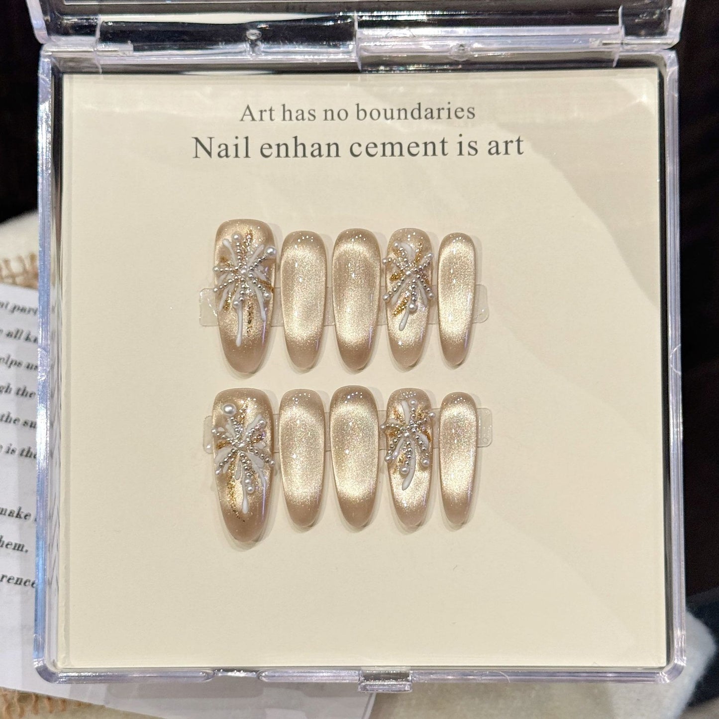 Champagne Gold Diamond Press-On Nails