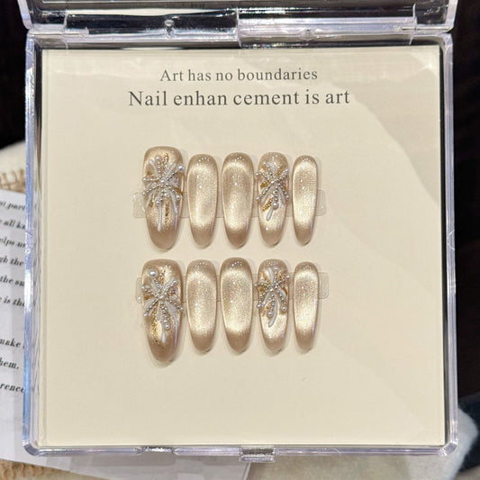 Champagne Gold Diamond Press-On Nails