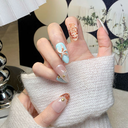 Seashell  Almond Press-On Nails