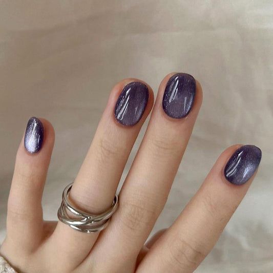 Dark Purple Stardust Press-On Nails