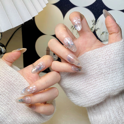 Light Milk Tea Translucent Gradient  Press-On Nails
