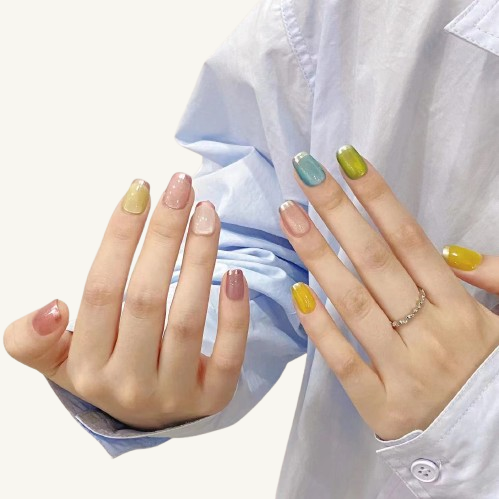 Candy Smoothie Press-On Nails | French Short Handmade Fake Nails