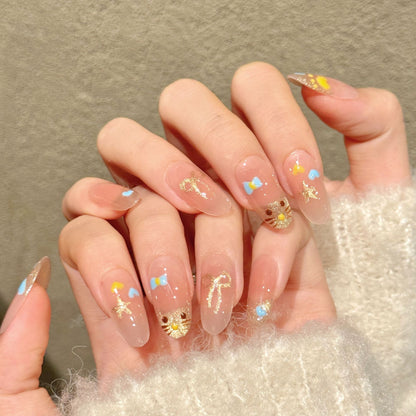 Pastel Hello Kitty Oval Press-On Nails