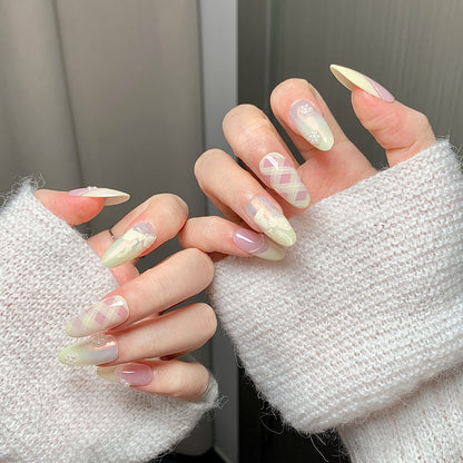 Pink-Yellow Gradient Fresh Press-On Nails