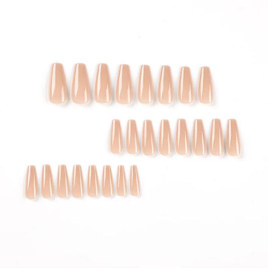 Nude Ombre Press-On Nails | Sheer Jelly Long Ballerina