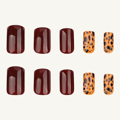 Burgundy Press-On Nails | Short Square