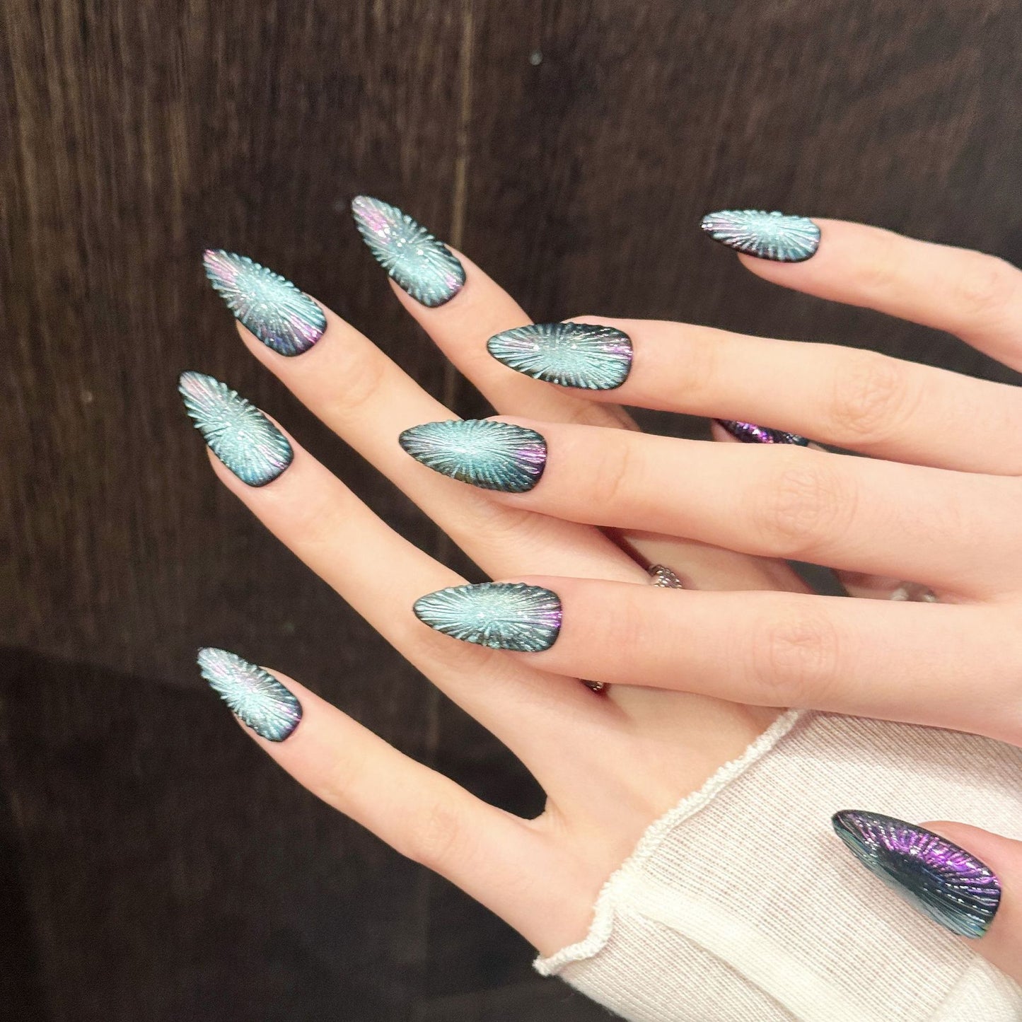 Iridescent Firework Stiletto Press-On Nails