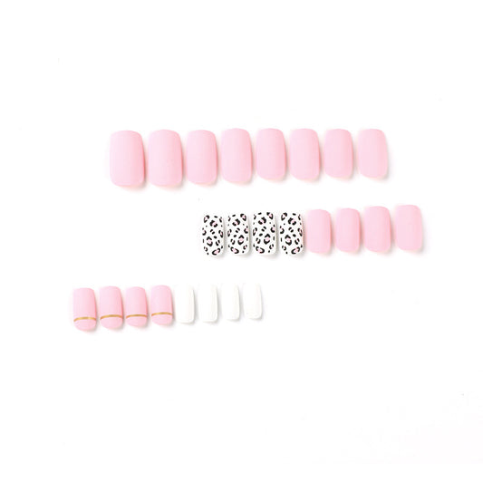 Matte Pink Leopard Press-On Nails