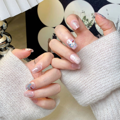 Pastel Floral  Square Press-On Nails