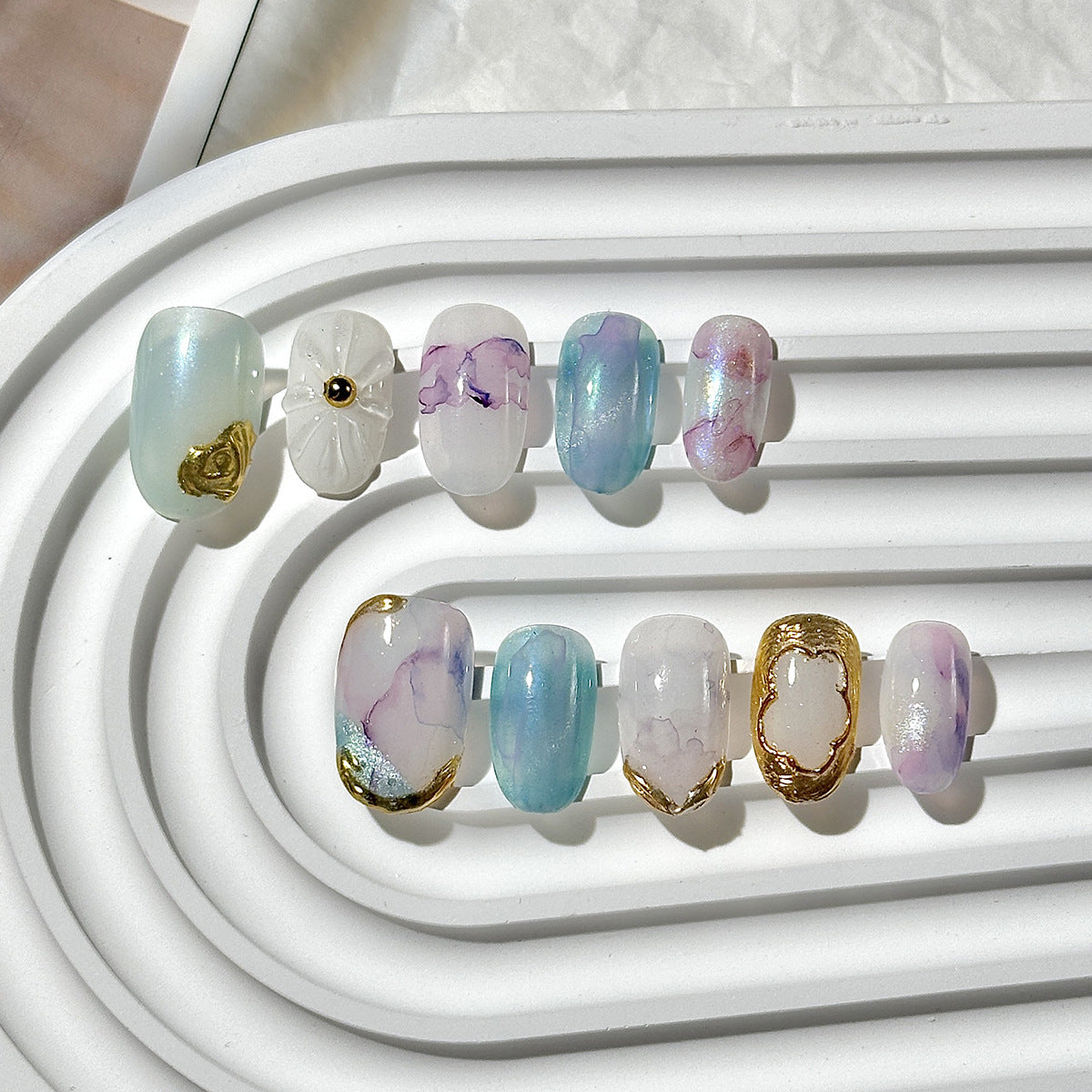 Ink Gilded Squoval  Press-On Nails