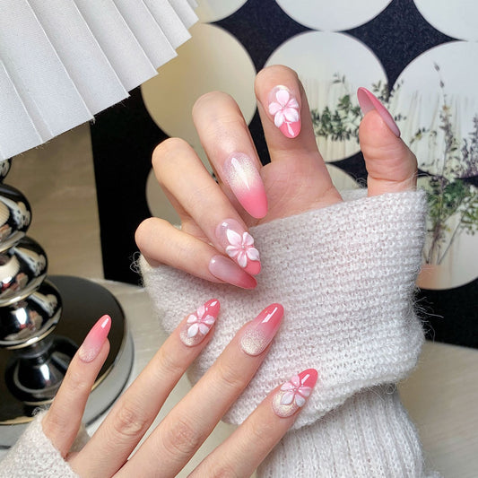 Crimson Cherry Almond Press-On Nails