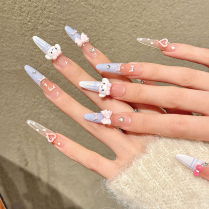Cinnamoroll Bow Long Stiletto Press-On Nails