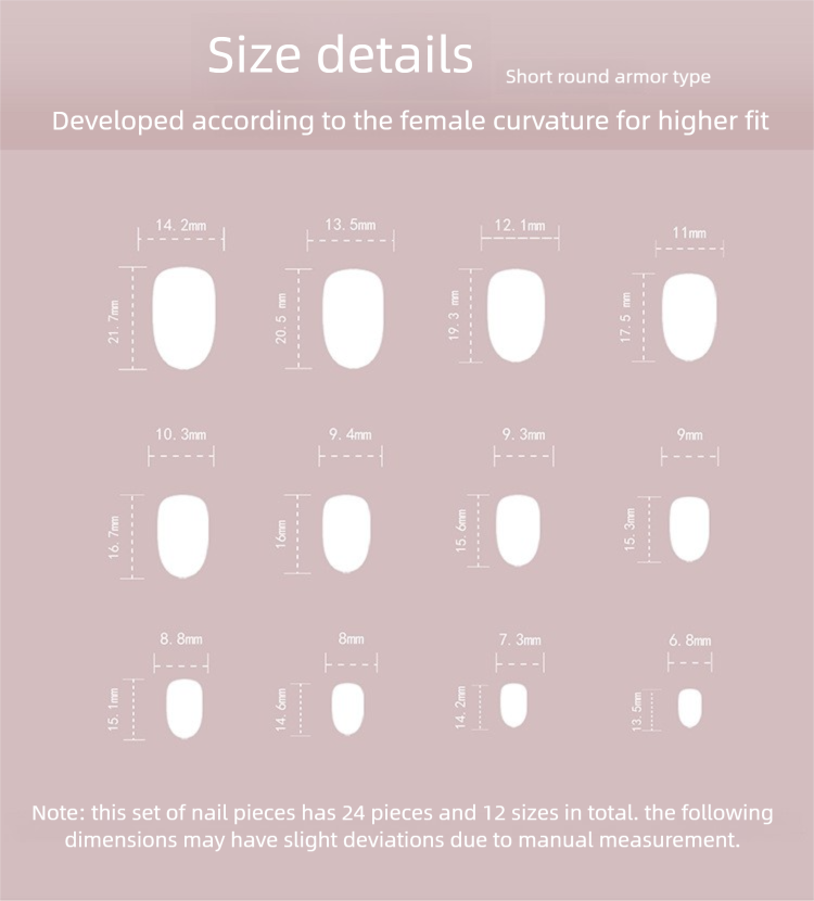 Pink Purple Aura Press-On Nails | Simple Dot Art | Oval