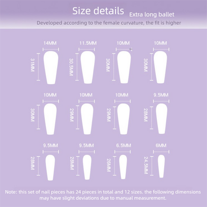 Pink Groove Press-On Nails | Modern Abstract Waves Long Ballerina