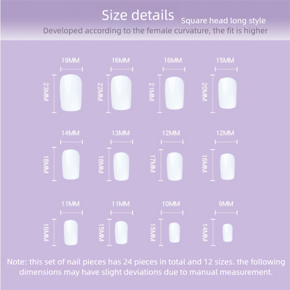 Grey & White Tip Press-On Nails | Classic French Square