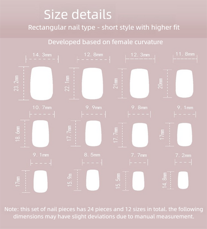 Gunmetal Glitter Swirl Press-On Nails | Nude & White Heart Square