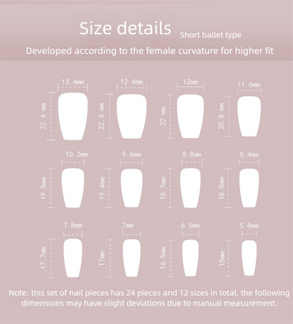 Nude Stardust Press-On Nails | Glitter French Frame | Short Ballerina