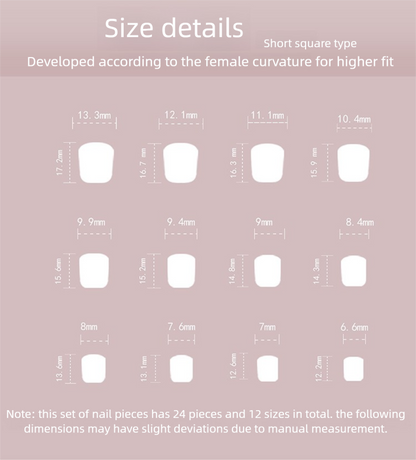 French Ombré Press-On Nails | Soft Milky White | Short Square